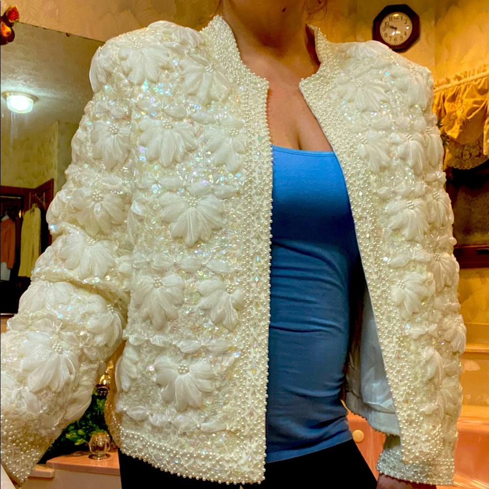 Vintage Iridescent Sequence Jacket - image 1